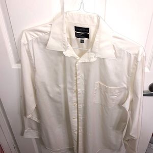 Covington wrinkle free stain free large cream dress shirt 16 16.5- 34-35
